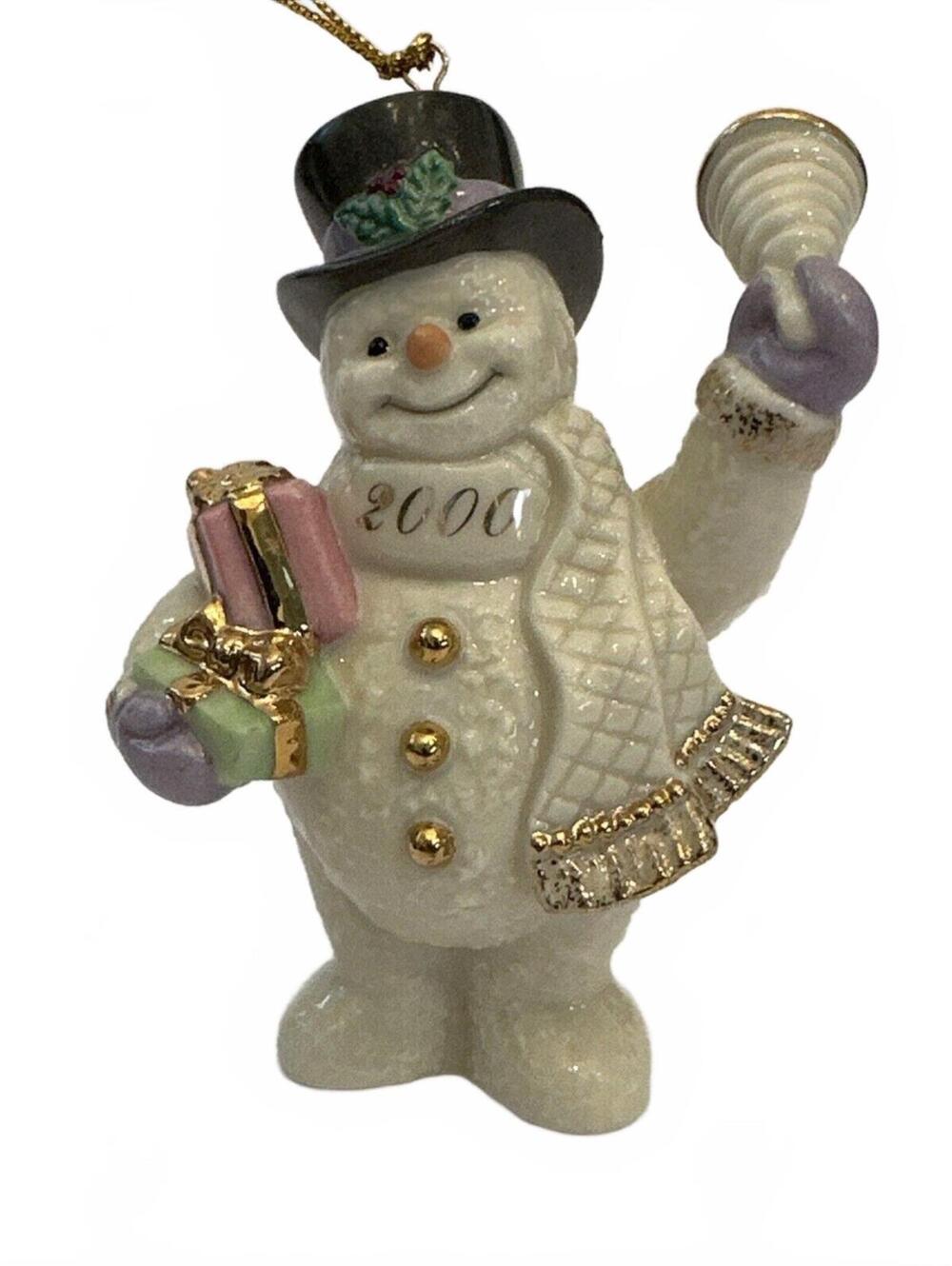 Lenox Christmas 2000 Ornament Frosty Snowman Vintage Porcelain Figurine